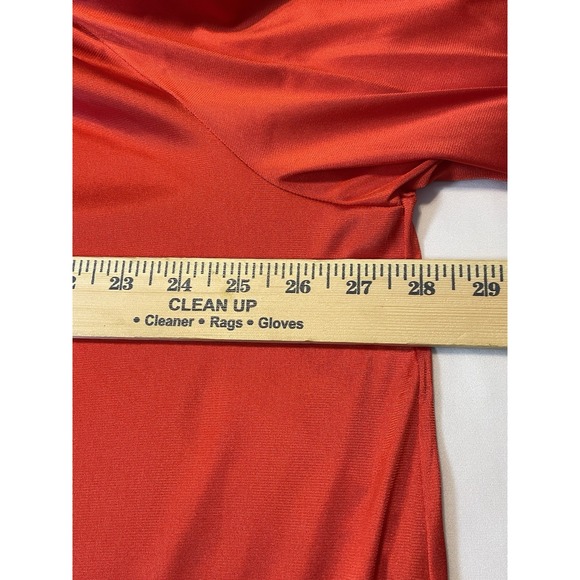 Vanity Fair VTG 60's Red‎ Hot Satin Nylon 3/4 Zip Nightgown Dressing Gown Robe L - Picture 4 of 6
